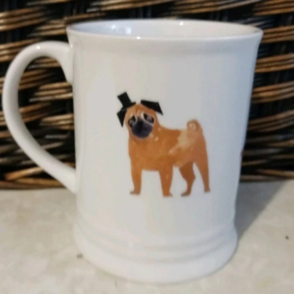 EUC Fringe Pug Coffee Tea Cup Mugs 14 Ozs #101